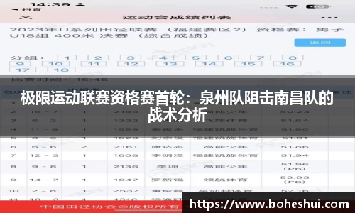 极限运动联赛资格赛首轮：泉州队阻击南昌队的战术分析